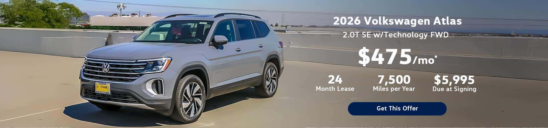 2026 Atlas SE w Tech $475/mo lease
