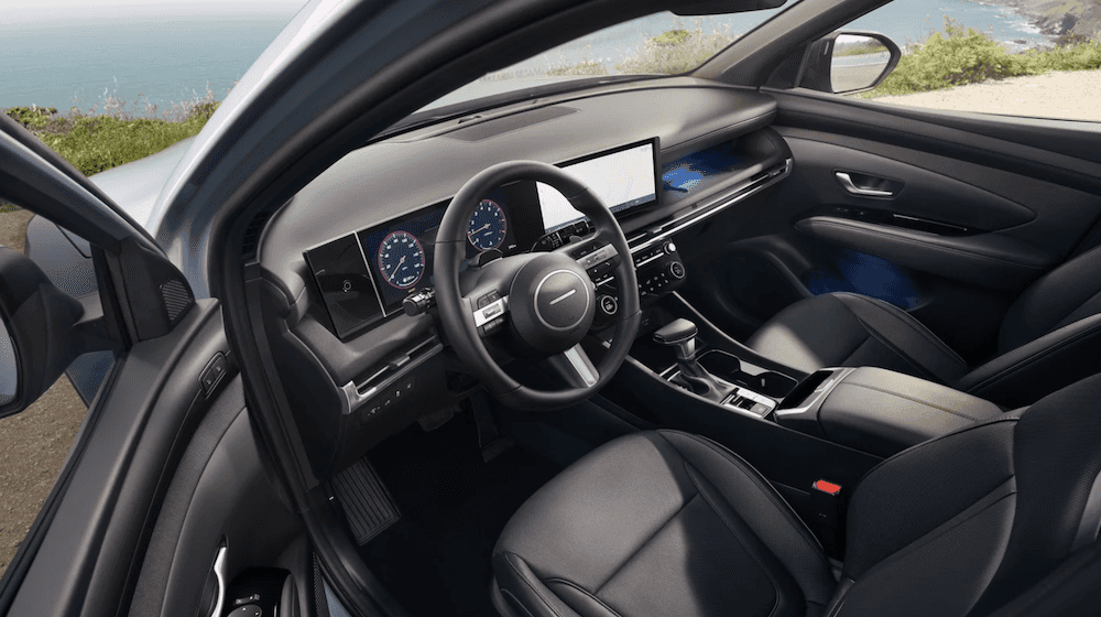 Interior of Blue 2025 Hyundai Santa Cruz in Mobile, AL