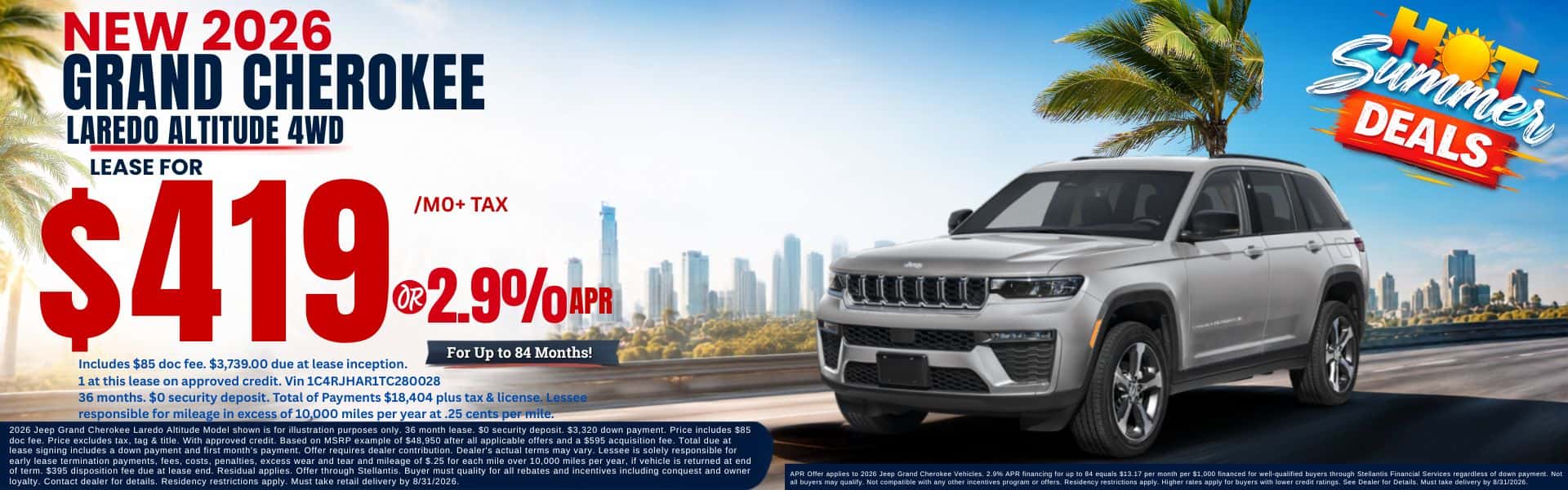 August Hot Summer Deals Grand Cherokee