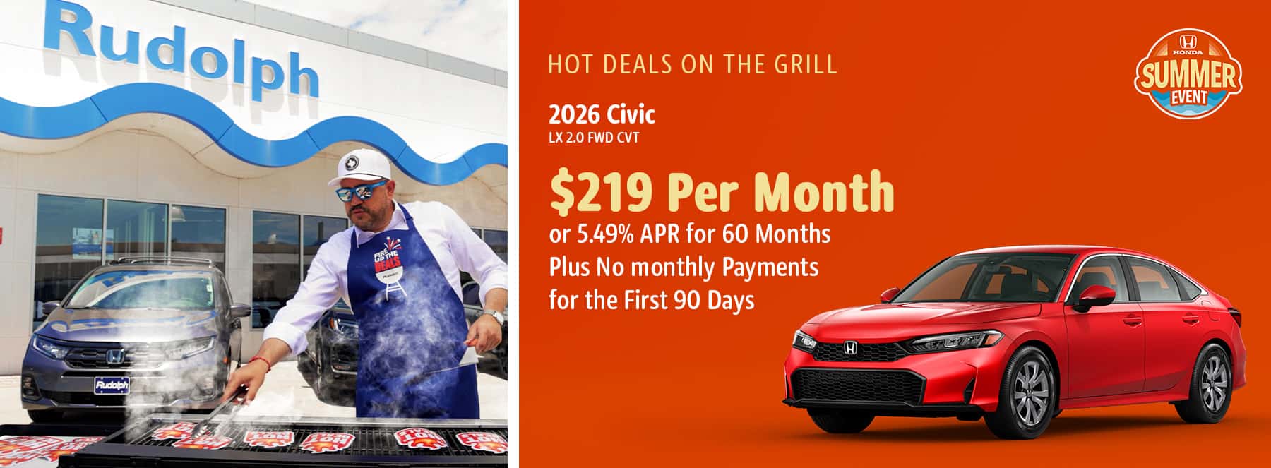 Honda Civic - $219/mo or 90 days no payments or 5.49% APR