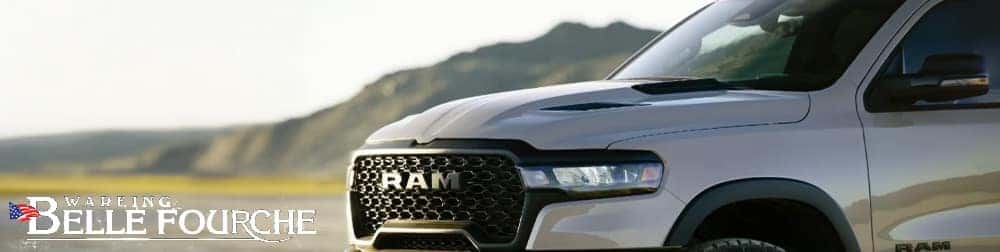 White dodge ram hood