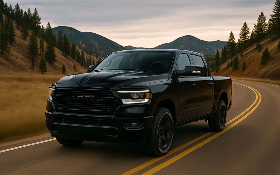 2025-Ram-1500-driving-through-the-black-hills-near-Belle-Fourche-SD