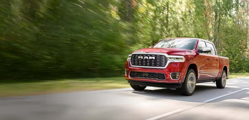 2026 Ram 1500 with bold front grille and LED signature