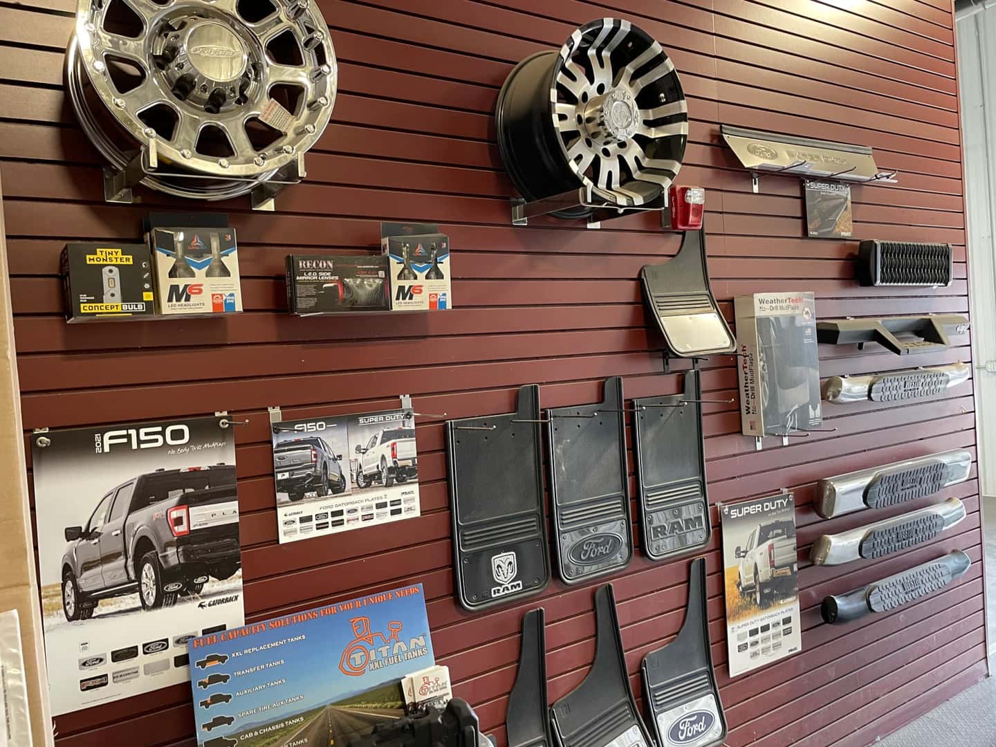 Aftermarket Parts on Slat Wall Display