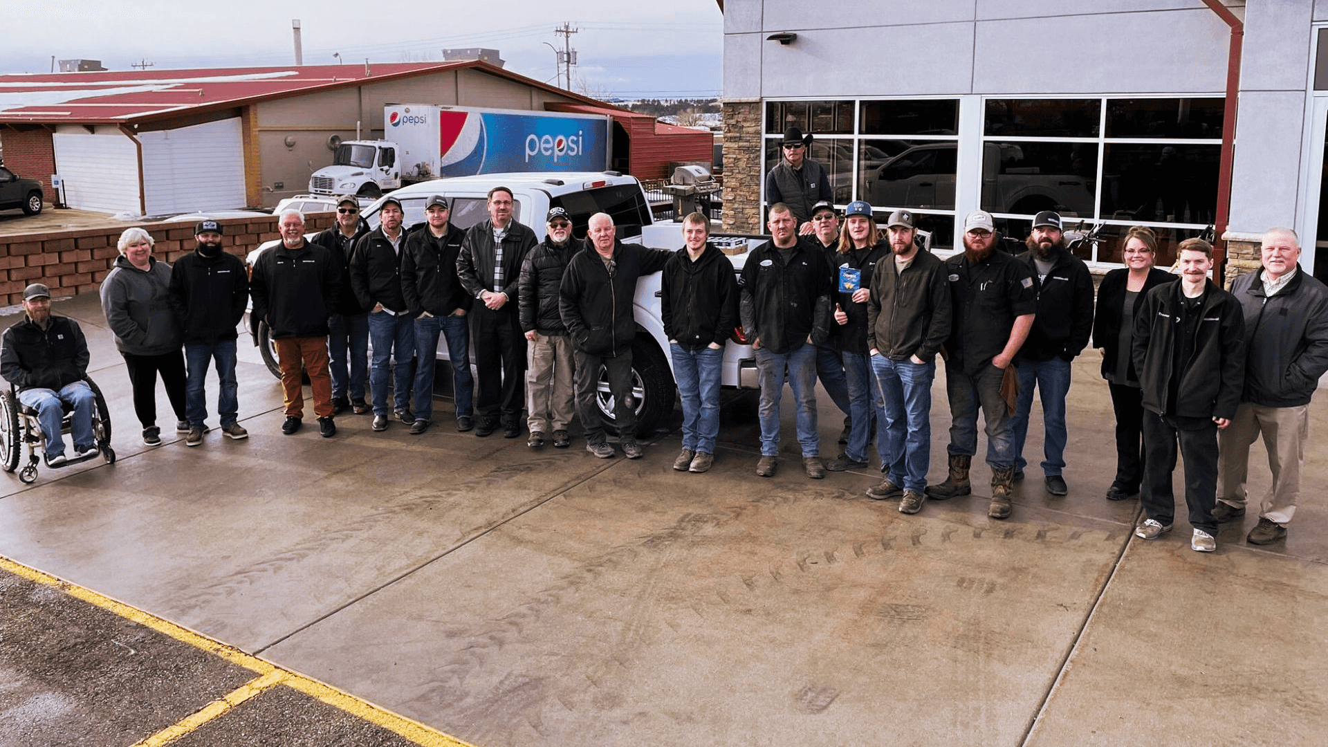 Wareing Belle Fourche Food Drive 2023 Team Photo Outside Dealership