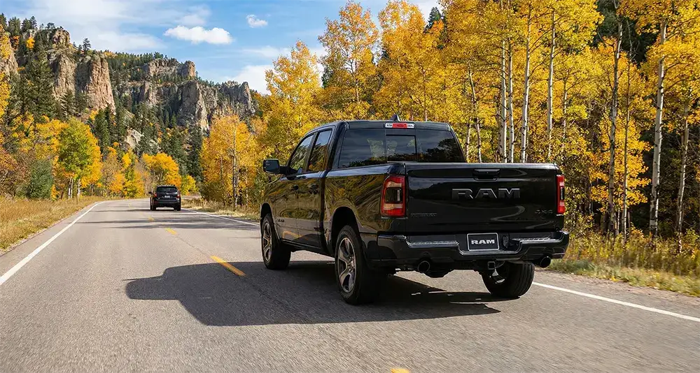 RAM truck driving near Spearfish, South Dakota