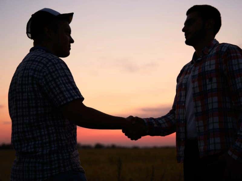 Two men shaking hands