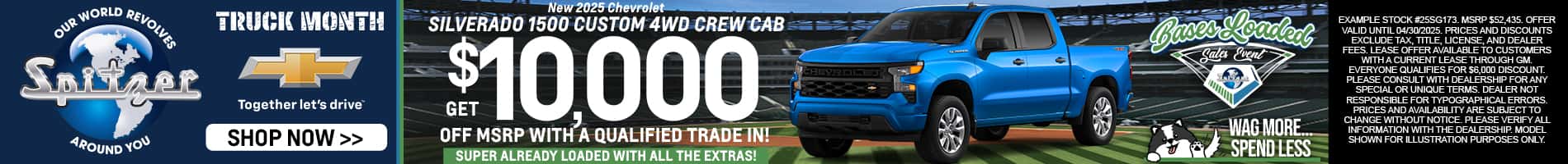 04.2025_Carrera_Get $10,000 Off MSRP on New 2025 Chevrolet Silverado 1500 Custom 4WD Crew Cab!
