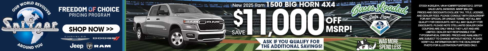 04.2025_Carrera_Get Up To $11,000 Off MSRP on New 2025 Ram 1500 Big Horn Models!