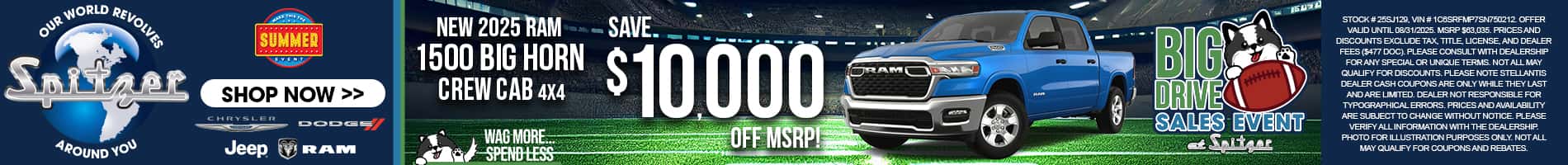 08.2025_Carrera_Save $10,000 off MSRP on New 2025 Ram 1500 Models!