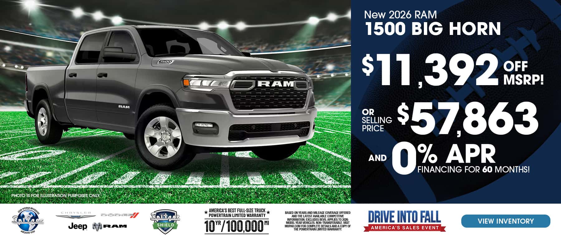 10.2026_Ram 1500_$11392 off msrp OR selling price $57863 AND 0% for 60 mo