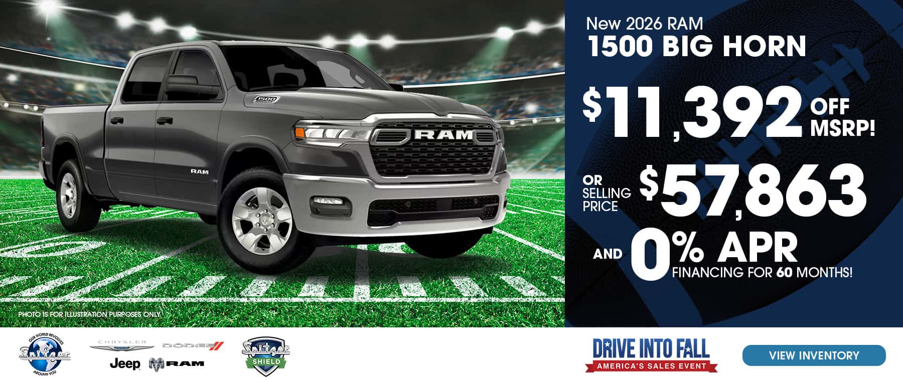 10.2026_Ram 1500_$11392 off msrp OR selling price $57863 AND 0% for 60 mo