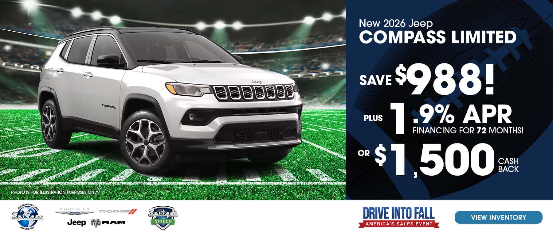 10.2026 Jeep Compass_Save $988 PLUS 1.9% for 72 mo OR $1500 cash back