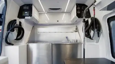 Upfit sprinter van for mobile pet grooming
