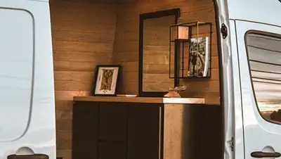 Upfit barber shop sprinter van