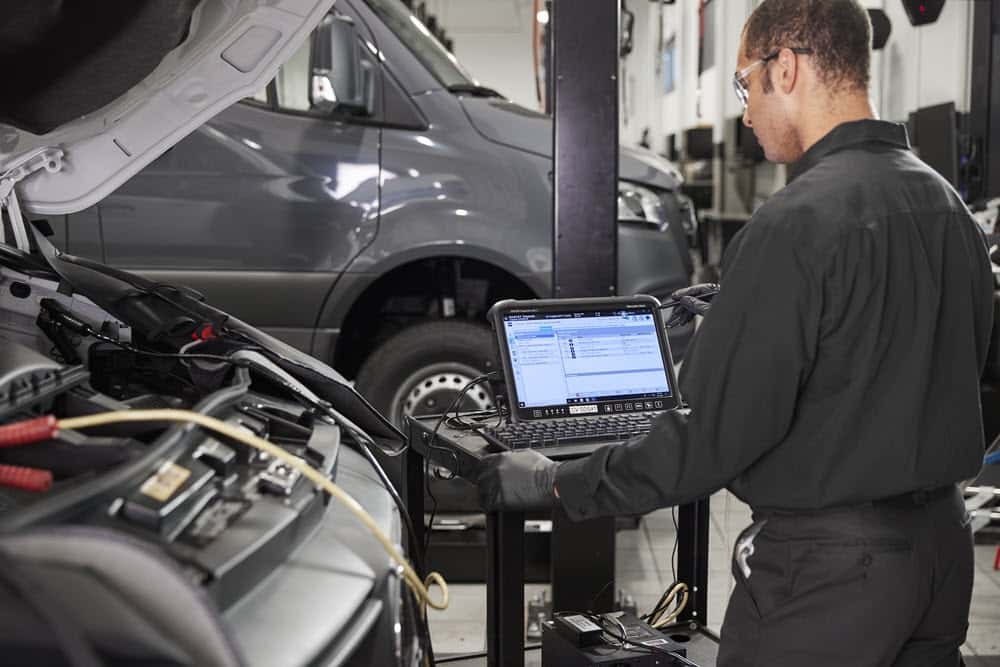 Mercedes-Benz Sprinter diagnostics performed with factory equipment at Mercedes-Benz Vans of Laguna Niguel