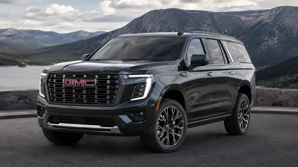 Sleek SUV by the lakeside