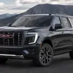 Sleek SUV by the lakeside