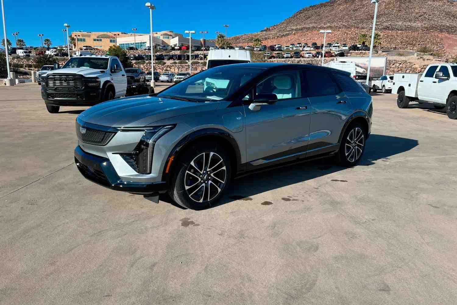 2026 Cadillac Optiq SUV parked at Stephen Wade Cadillac dealership lot in St. George, UT