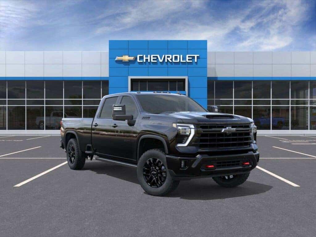 The new black 2026 Chevrolet Silverado 3500 HD stands outside the showroom in St. George, UT
