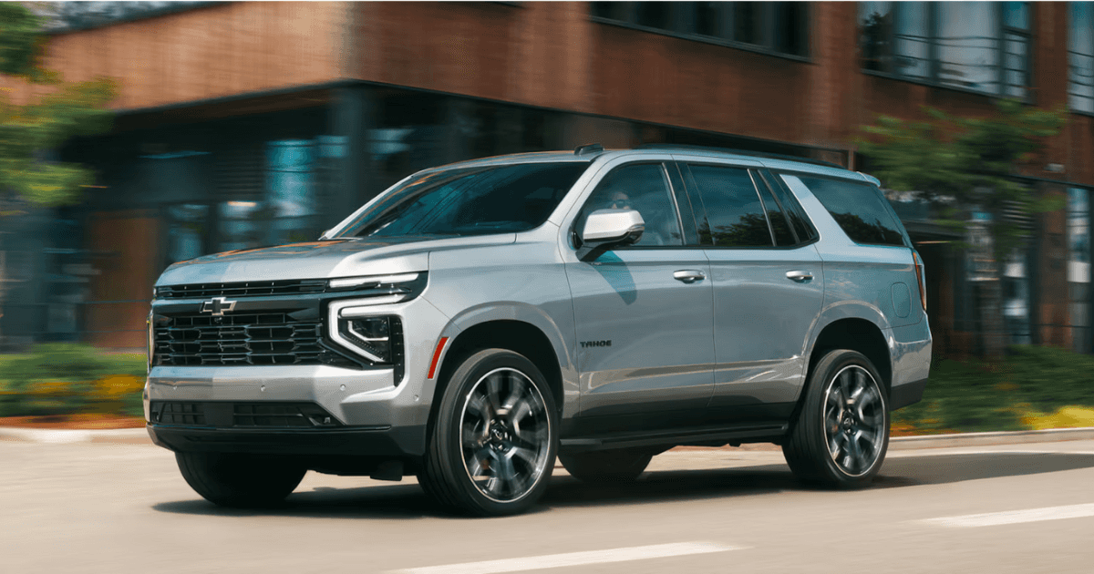 2026 Chevy Tahoe driving in an urban area