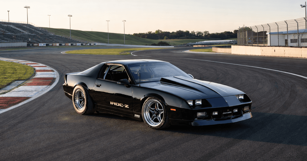 Iroc z in the middle of a race track