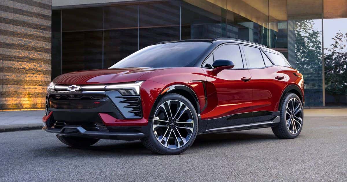 a 2026 Chevy Blazer in the driveway of an upscale home
