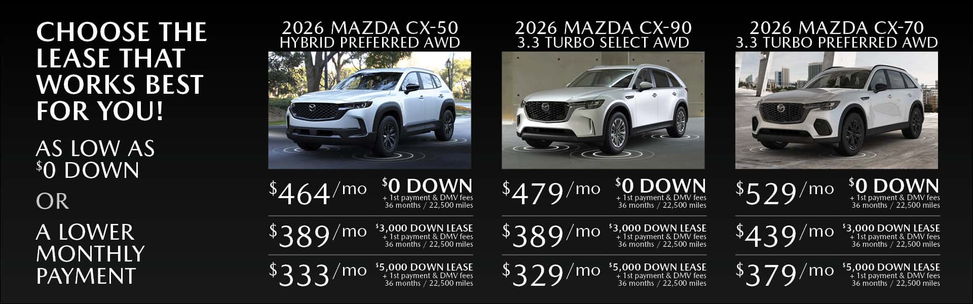 MAZDA October 2026 Lease Specials
