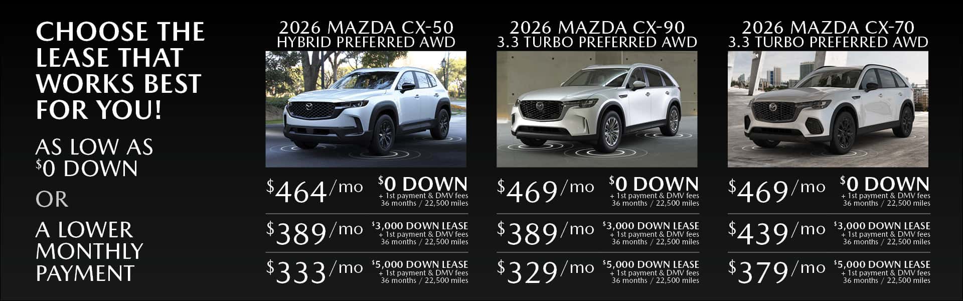 MAZDA October 2026 Lease Specials