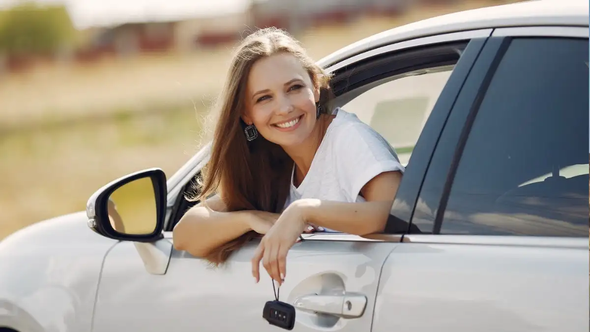 Woman happy about purchasing a vehicle at Transitowne near Buffalo