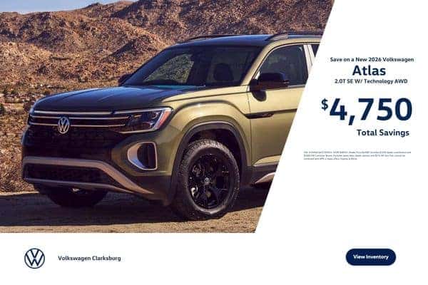 Save up to $4,750 on a New 2026 Volkswagen Atlas 2.0T SE W/ Technology AWD