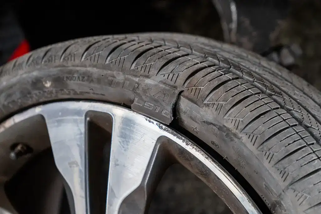 Blown tire