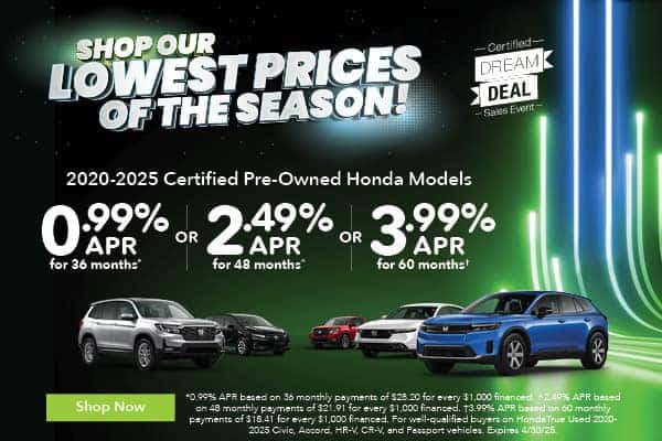 2020-2025 Certified Pre-Owned Honda Models