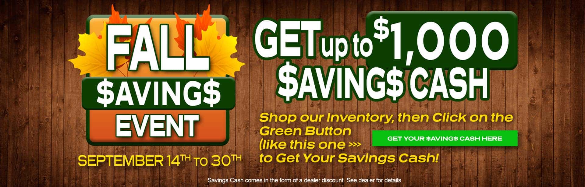 Fall Savings Homepage Banner 1920×614 R