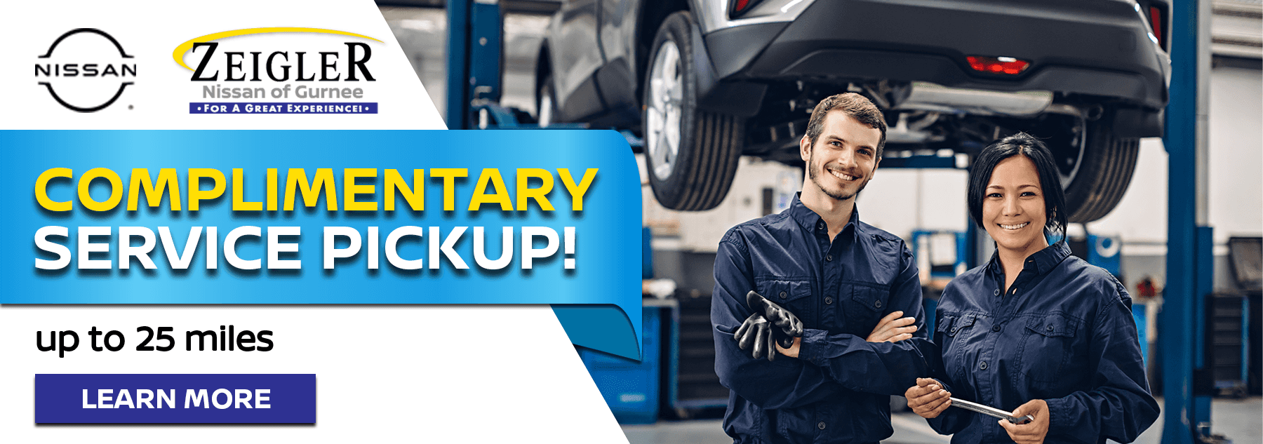 Complimentary Service Pickup up to 25 miles
