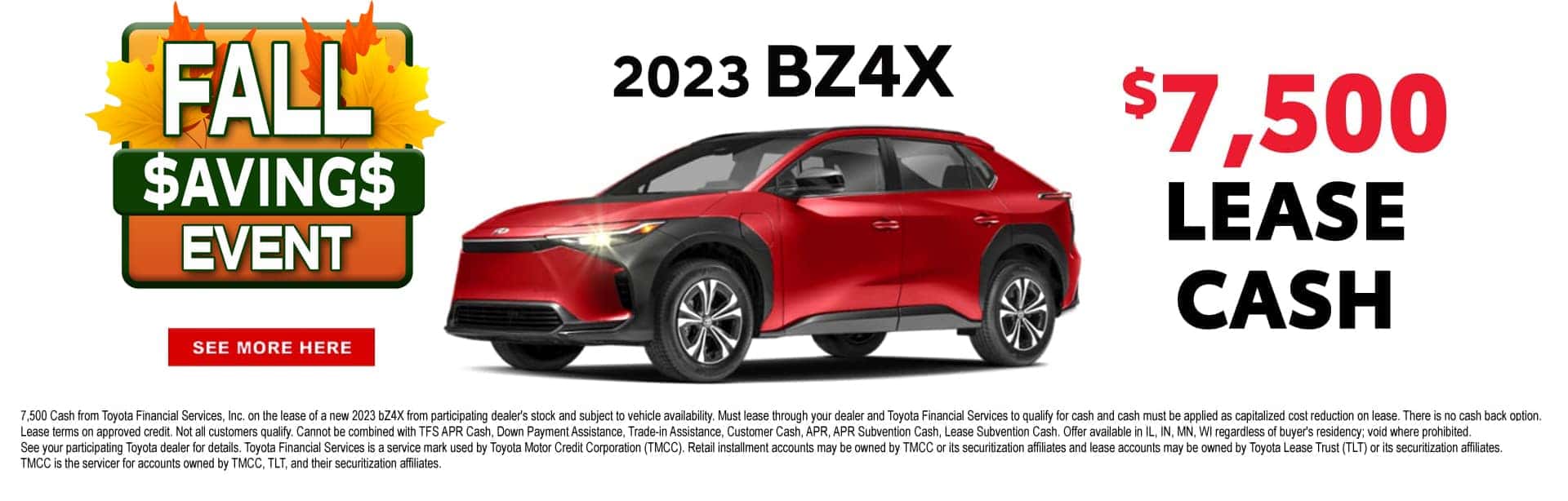 2023 BZ4X $7500 Lease Cash