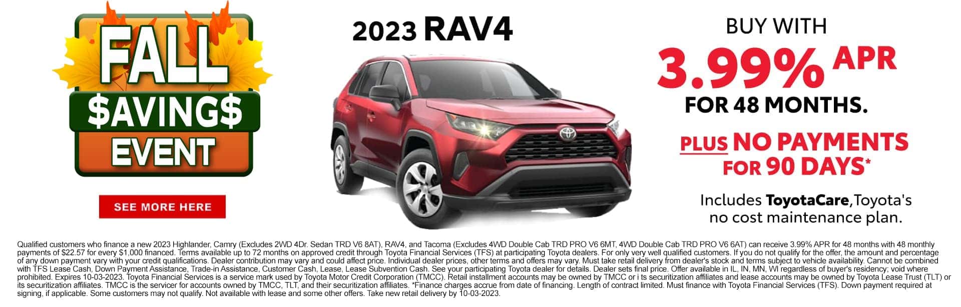 2023 RAV4 Buy with 3.99% APR