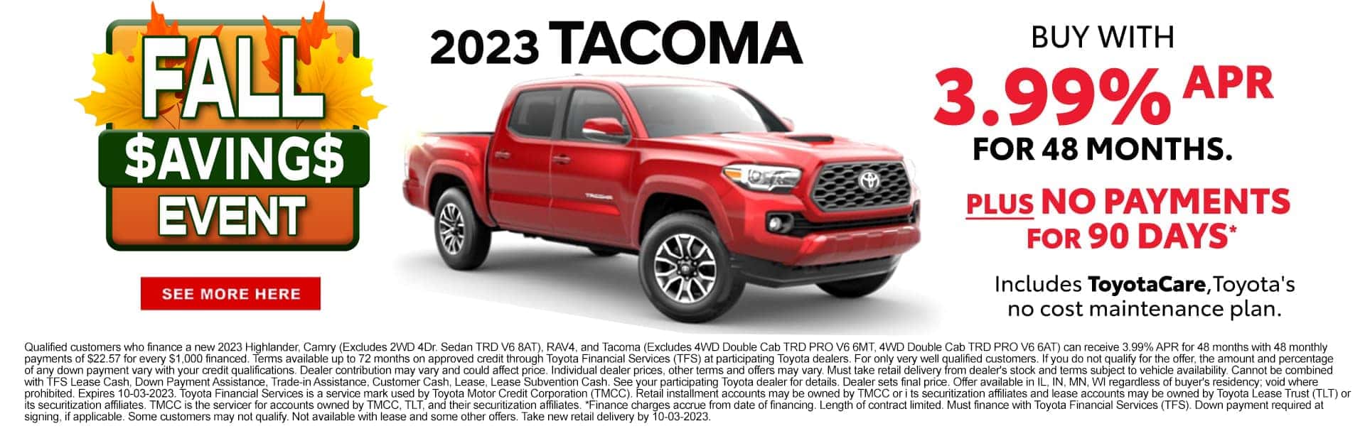 2023 Tacoma Buy with 3.99% APR